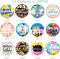 36PCS Happy Birthday Foil Balloons, 18" Round Mylar Foil Helium Balloon Floating Inflatable Birthday Balloons